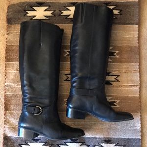 Black Leather Riding Boots